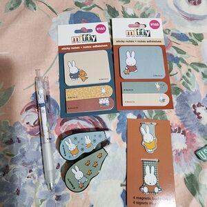 Miffy stationery bundle Sticky Notes White Out Pen And Bookmark Spring Fall
